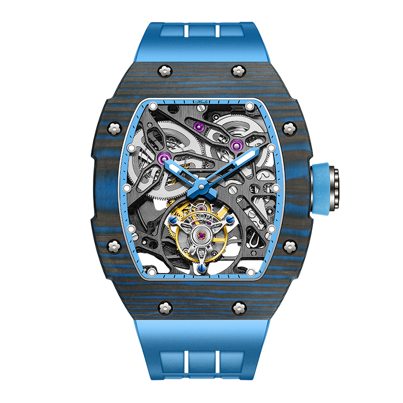 Haofa Tourbillon 1901-1カーボン素材+チタンマグネシウム合金、スケルトン、ツインバレル、自動巻き