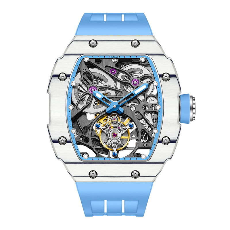 Haofa Tourbillon 1901-1カーボン素材+チタンマグネシウム合金、スケルトン、ツインバレル、自動巻き