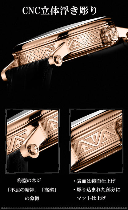 Haofa Tourbillon1601至高の浮き彫リ、手巻きGMT&ディナイト機能、スケルトン