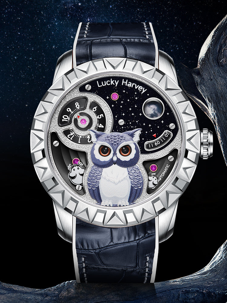 【NEW】LUCKY HARVEY　オートマトン時計（フクロウ）